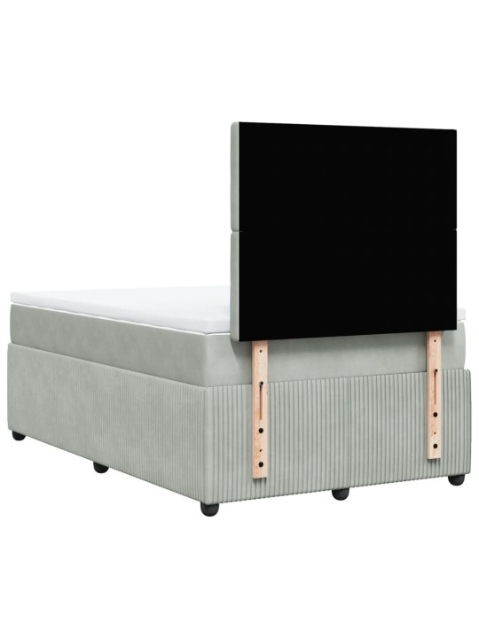 Box spring postel s matrací světle šedá 120x190 cm samet