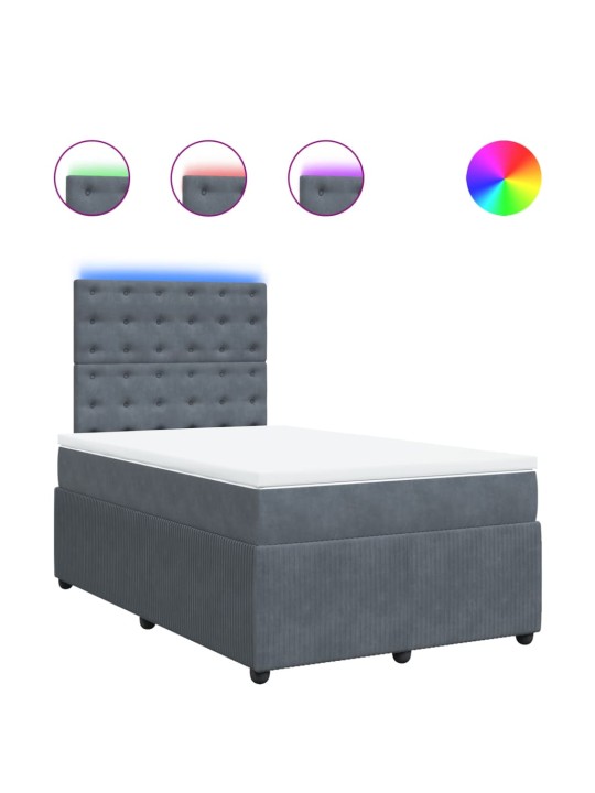 Box spring postel s matrací tmavě šedý 120x190 cm samet