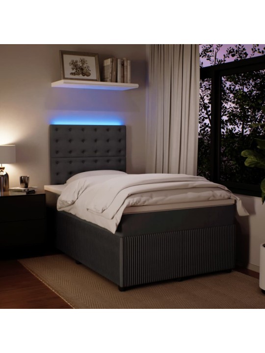 Box spring postel s matrací tmavě šedý 120x190 cm samet