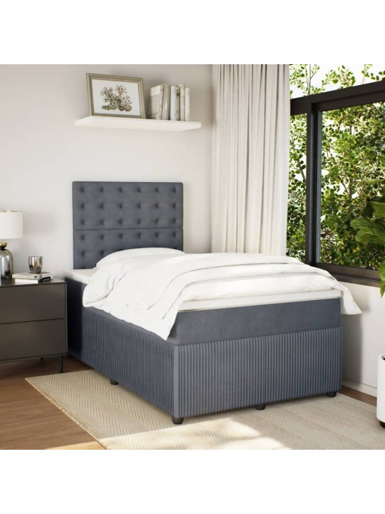 Box spring postel s matrací tmavě šedý 120x190 cm samet