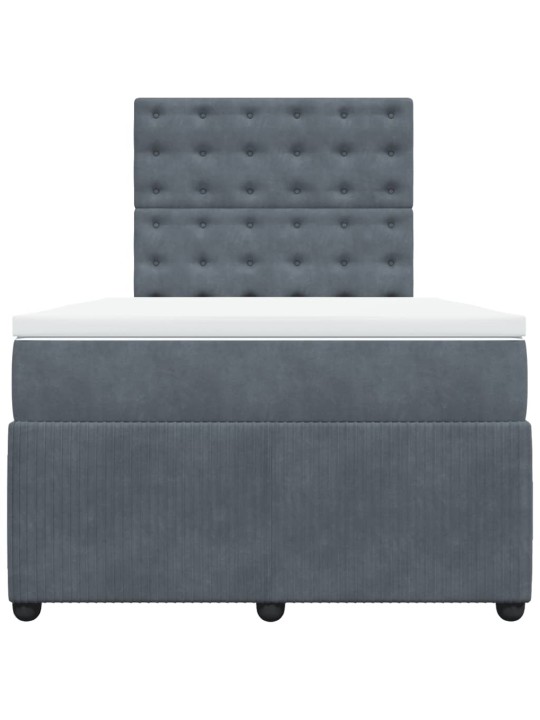 Box spring postel s matrací tmavě šedý 120x190 cm samet