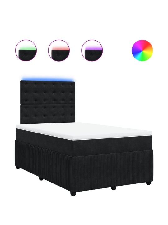Box spring postel s matrací černá 120 x 190 cm samet