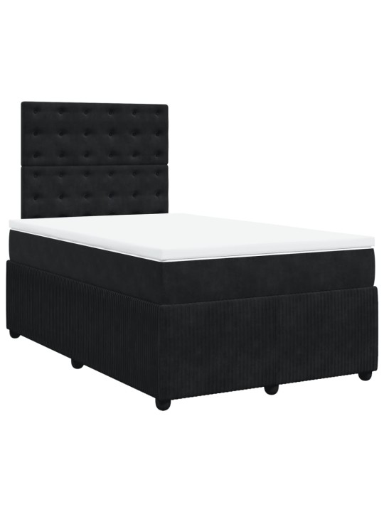 Box spring postel s matrací černá 120 x 190 cm samet