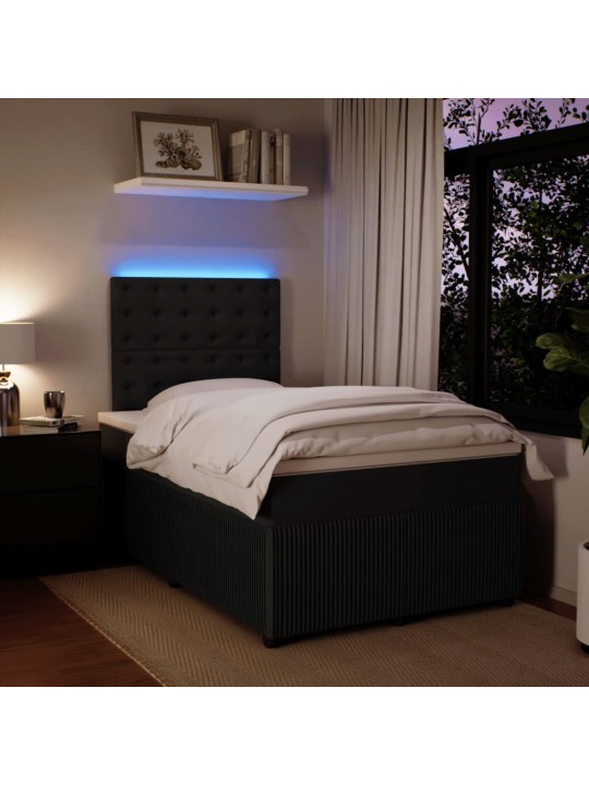Box spring postel s matrací černá 120 x 190 cm samet