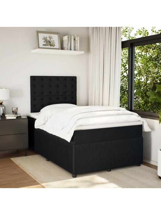 Box spring postel s matrací černá 120 x 190 cm samet