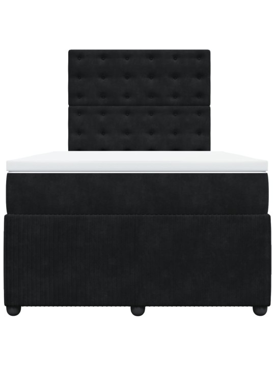 Box spring postel s matrací černá 120 x 190 cm samet