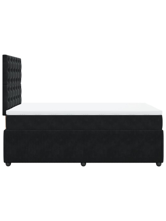Box spring postel s matrací černá 120 x 190 cm samet