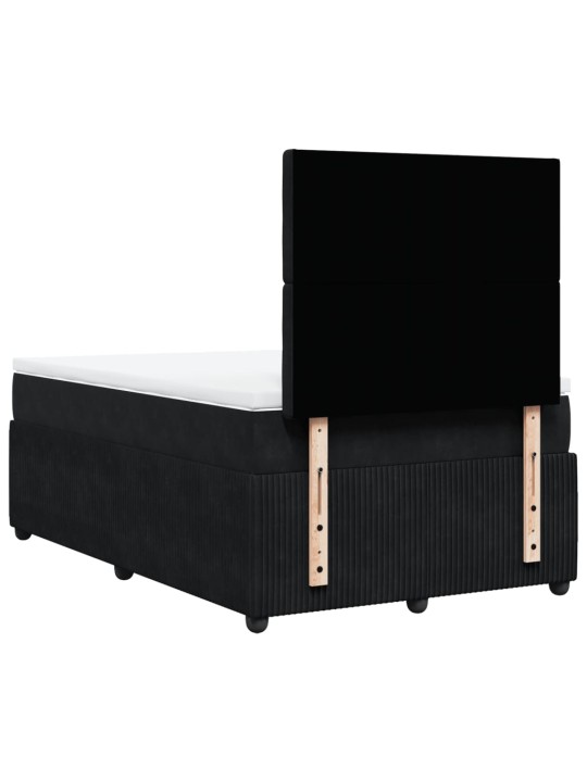 Box spring postel s matrací černá 120 x 190 cm samet