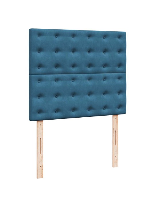 Box spring postel s matrací modrá 120 x 190 cm samet