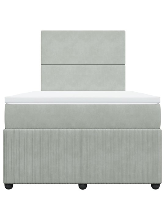 Box spring postel s matrací světle šedá 120 x 200 cm samet