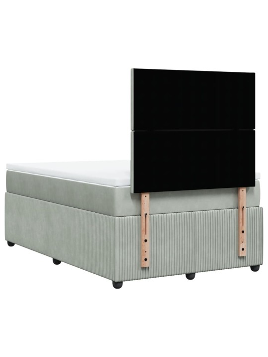 Box spring postel s matrací světle šedá 120 x 200 cm samet
