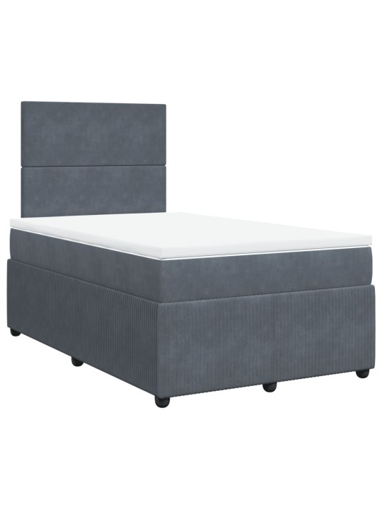 Box spring postel s matrací tmavě šedá 120 x 200 cm samet