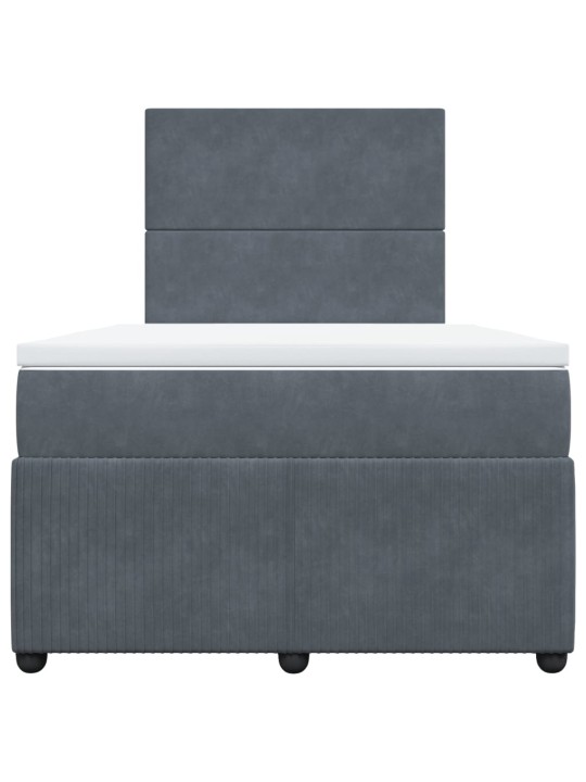 Box spring postel s matrací tmavě šedá 120 x 200 cm samet