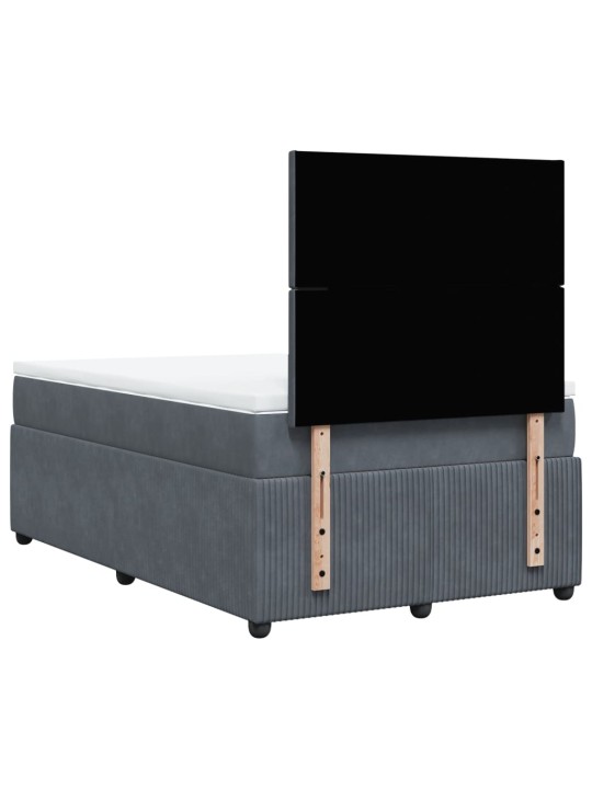 Box spring postel s matrací tmavě šedá 120 x 200 cm samet