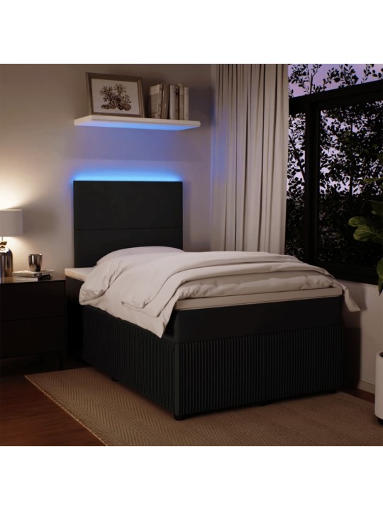 Box spring postel s matrací černá 120 x 200 cm samet