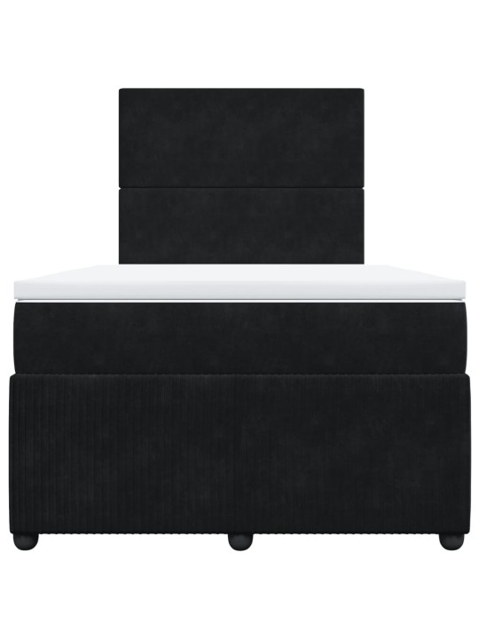 Box spring postel s matrací černá 120 x 200 cm samet