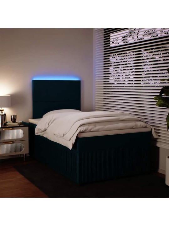 Box spring postel s matrací modrá 120 x 200 cm samet