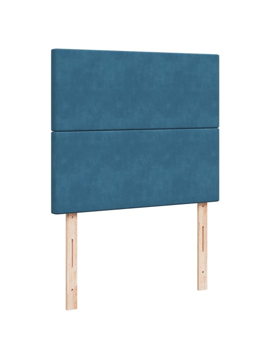 Box spring postel s matrací modrá 120 x 200 cm samet