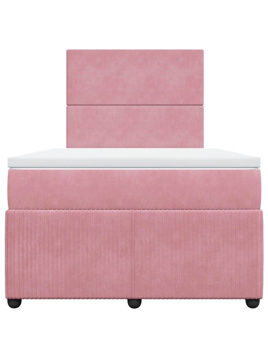 Box spring postel s matrací růžová 120 x 200 cm samet