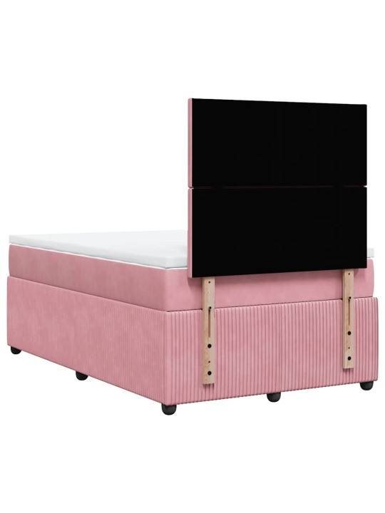 Box spring postel s matrací růžová 120 x 200 cm samet