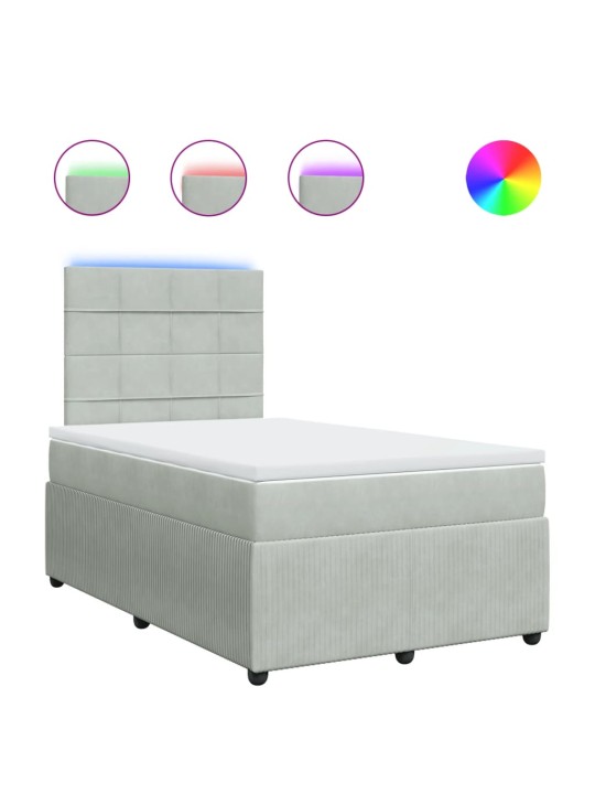 Box spring postel s matrací světle šedá 120 x 200 cm samet