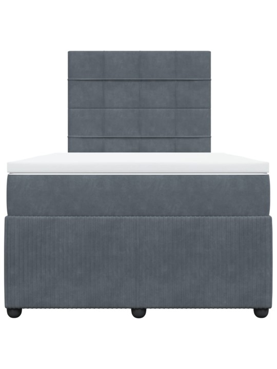 Box spring postel s matrací tmavě šedá 120 x 200 cm samet