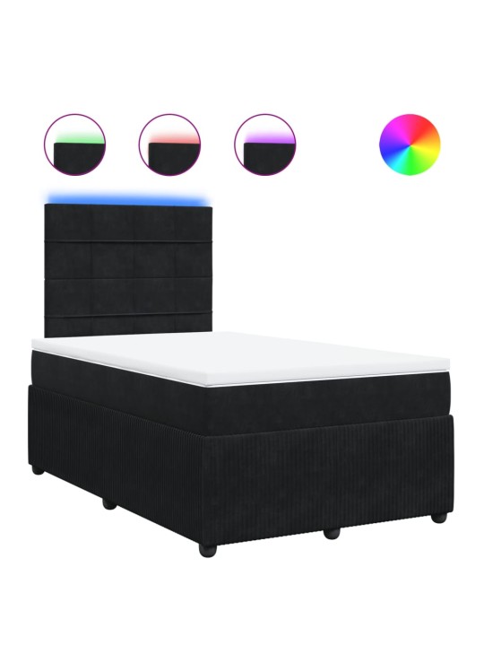 Box spring postel s matrací černá 120 x 200 cm samet