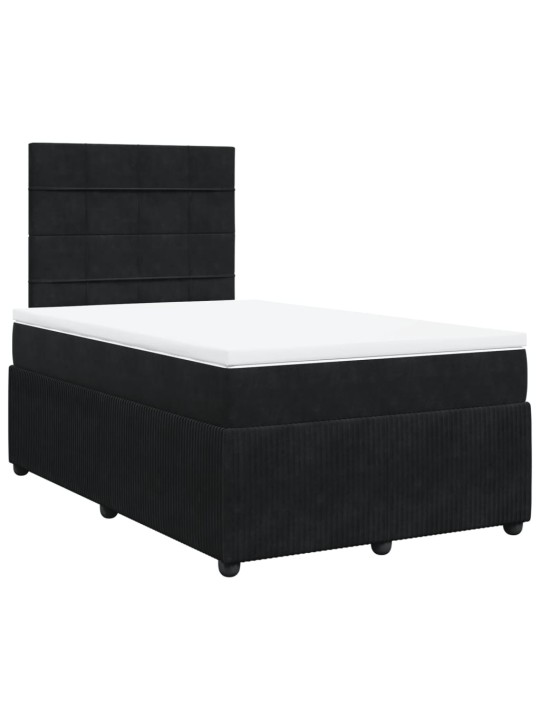 Box spring postel s matrací černá 120 x 200 cm samet