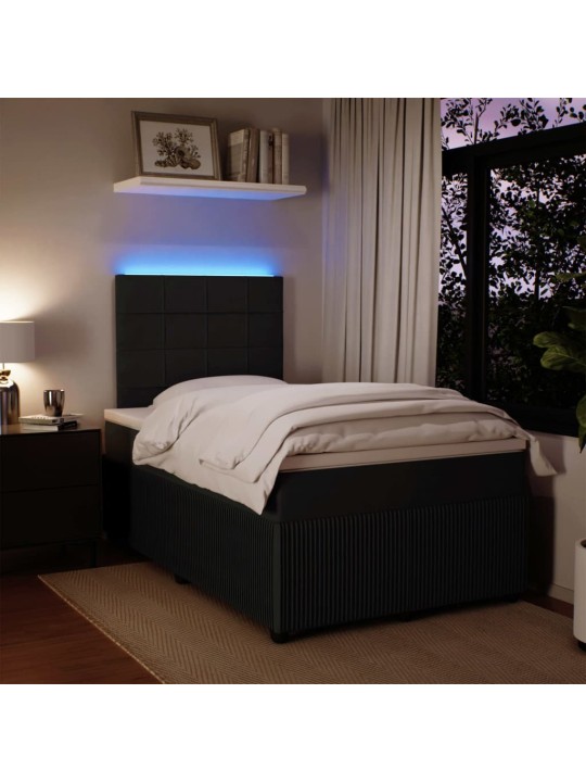 Box spring postel s matrací černá 120 x 200 cm samet
