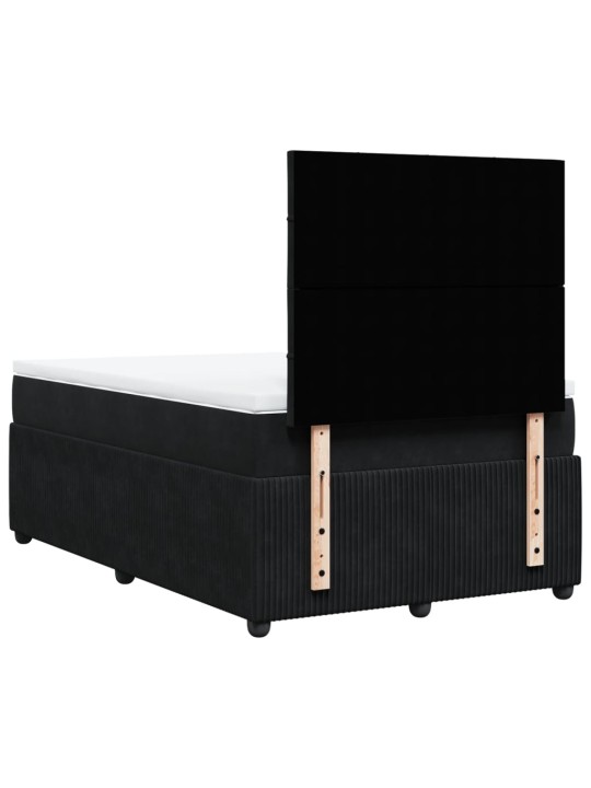 Box spring postel s matrací černá 120 x 200 cm samet