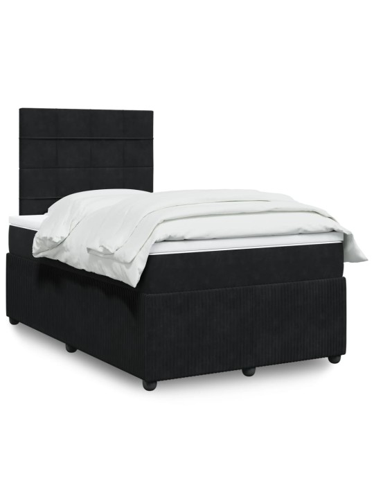 Box spring postel s matrací černá 120 x 200 cm samet