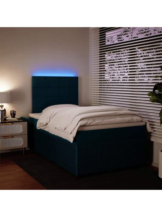 Box spring postel s matrací modrá 120 x 200 cm samet