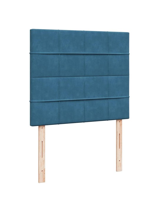 Box spring postel s matrací modrá 120 x 200 cm samet