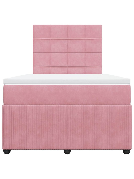 Box spring postel s matrací růžová 120 x 200 cm samet