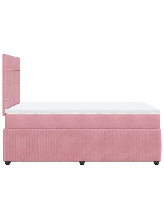 Box spring postel s matrací růžová 120 x 200 cm samet
