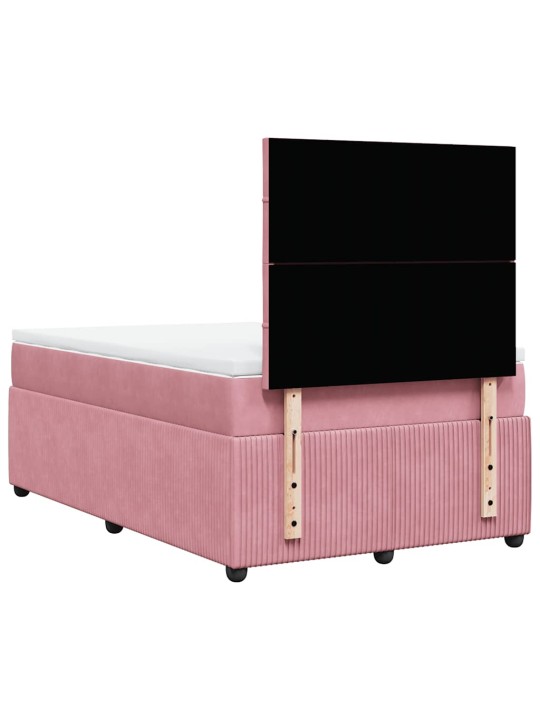 Box spring postel s matrací růžová 120 x 200 cm samet