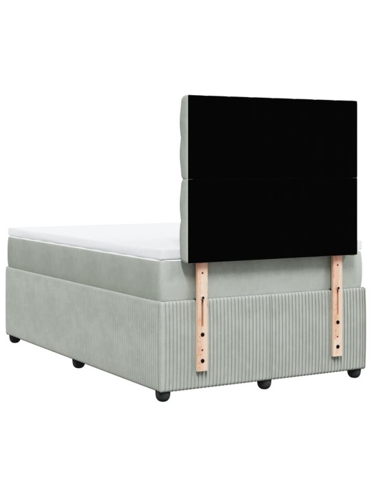 Box spring postel s matrací světle šedá 120 x 200 cm samet