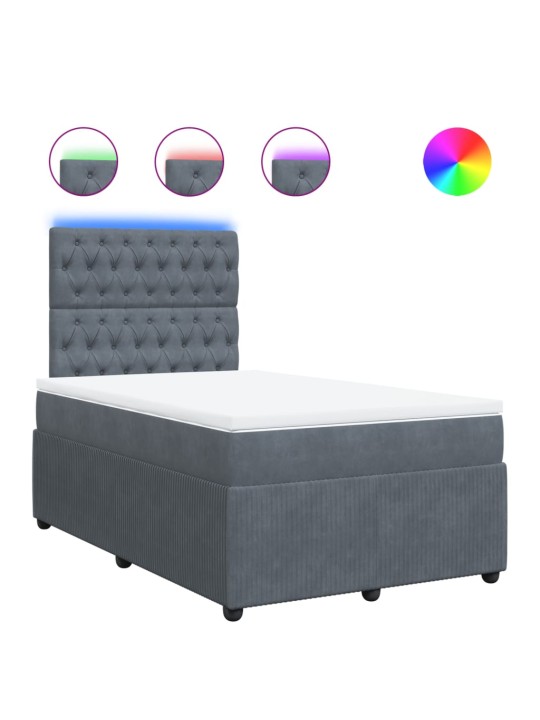 Box spring postel s matrací tmavě šedá 120 x 200 cm samet