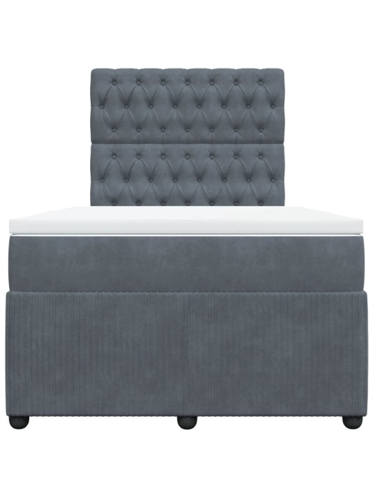 Box spring postel s matrací tmavě šedá 120 x 200 cm samet