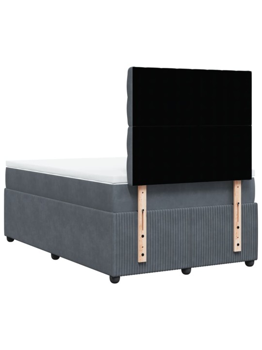 Box spring postel s matrací tmavě šedá 120 x 200 cm samet