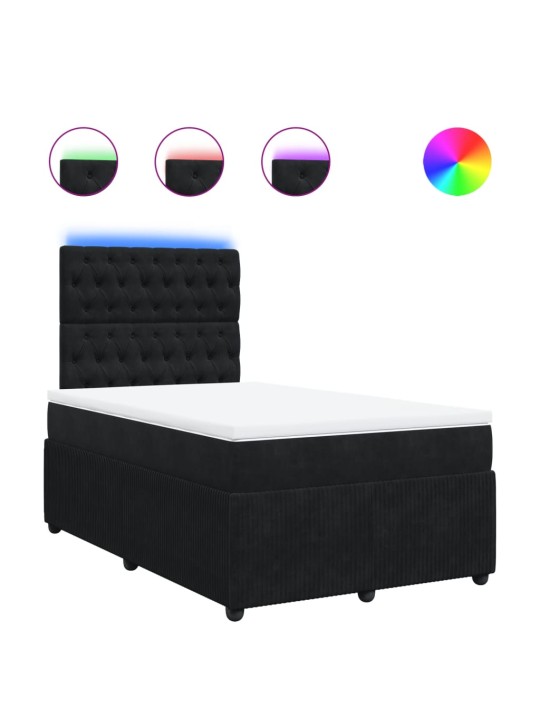 Box spring postel s matrací černá 120 x 200 cm samet