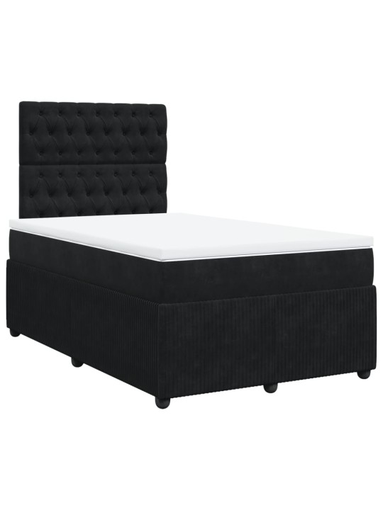 Box spring postel s matrací černá 120 x 200 cm samet