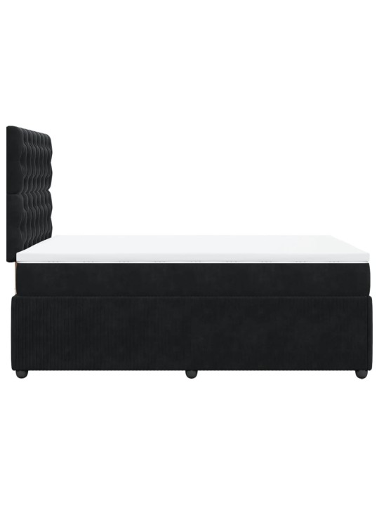 Box spring postel s matrací černá 120 x 200 cm samet