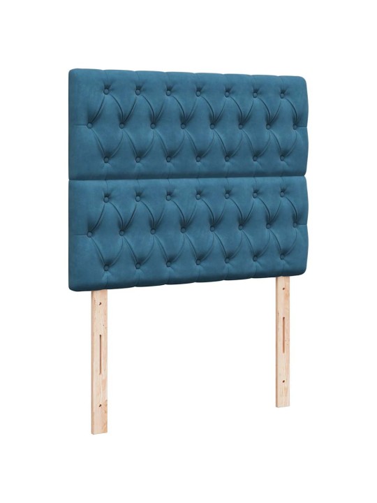 Box spring postel s matrací modrá 120 x 200 cm samet