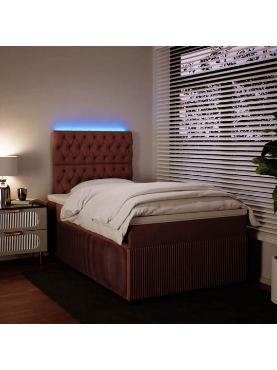 Box spring postel s matrací růžová 120 x 200 cm samet