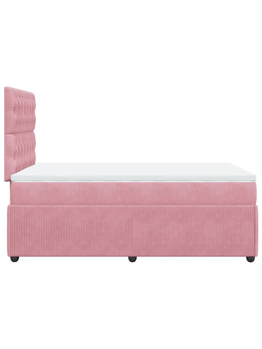 Box spring postel s matrací růžová 120 x 200 cm samet