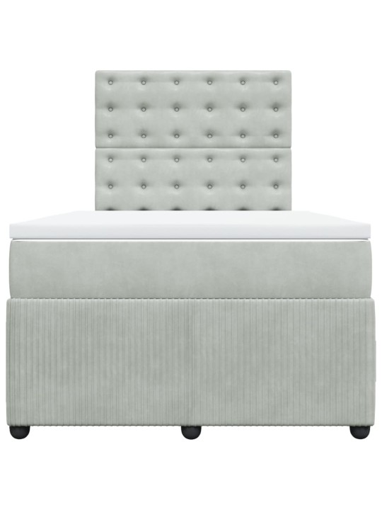 Box spring postel s matrací světle šedá 120 x 200 cm samet