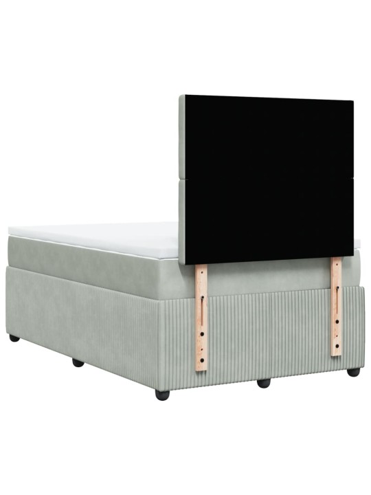 Box spring postel s matrací světle šedá 120 x 200 cm samet