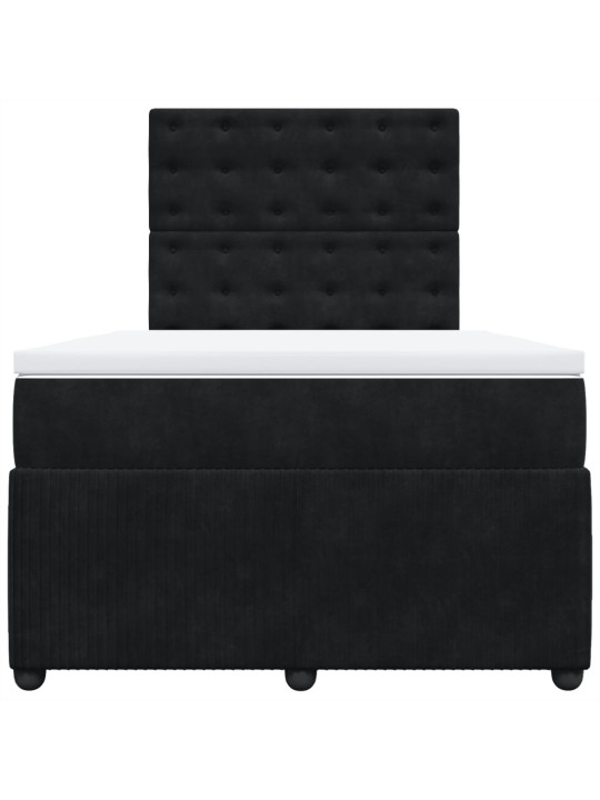 Box spring postel s matrací černá 120 x 200 cm samet