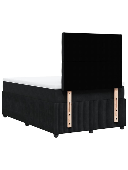 Box spring postel s matrací černá 120 x 200 cm samet